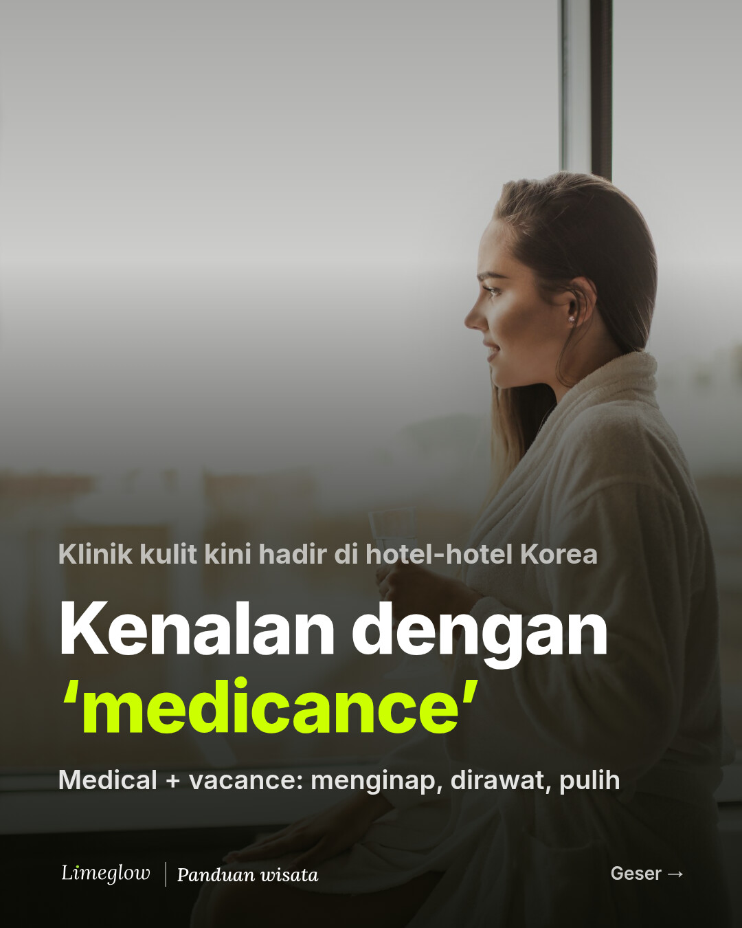 Klinik kulit kini hadir di hotel-hotel Korea. Kenalan dengan medicance: medical plus vacance. Menginap, dirawat, pulih.
